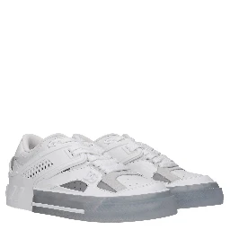 White Leather Low Top Sneakers