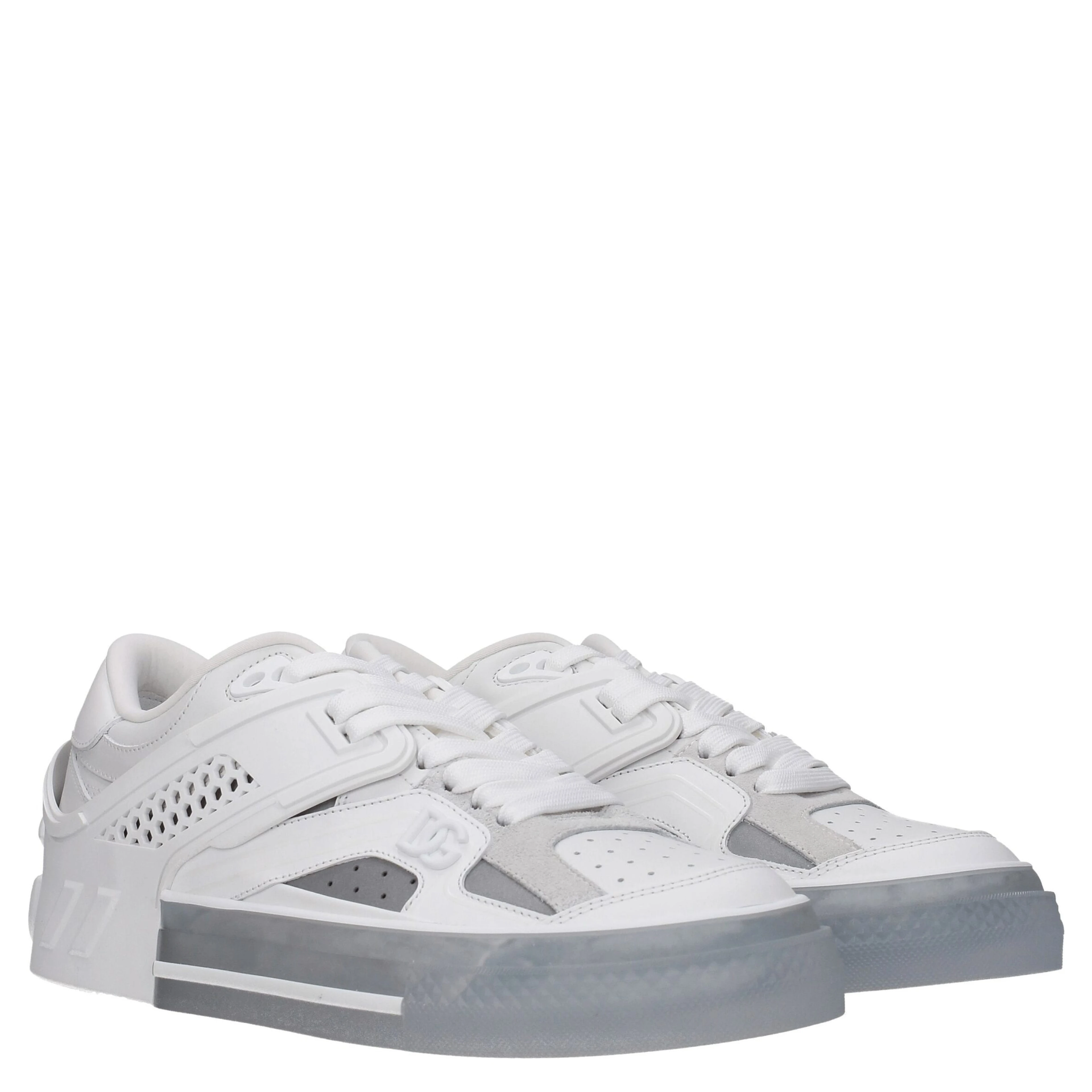 White Leather Low Top Sneakers