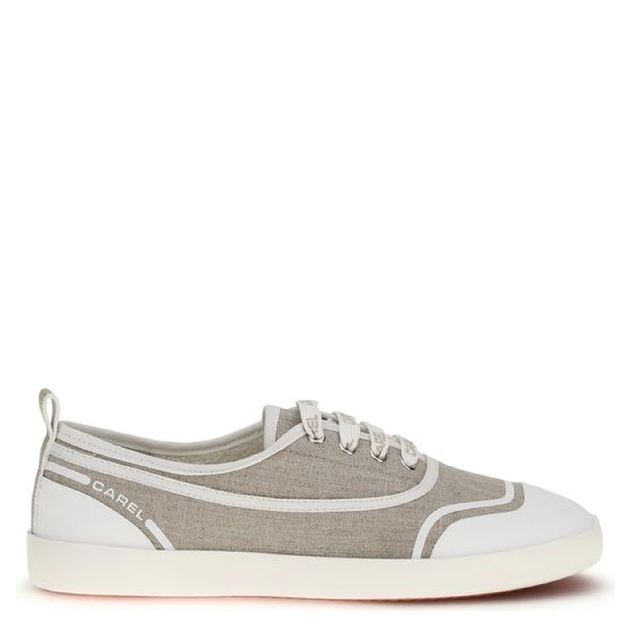 Beige Cotton Low Top Sneakers