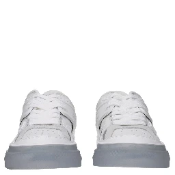 White Leather Low Top Sneakers