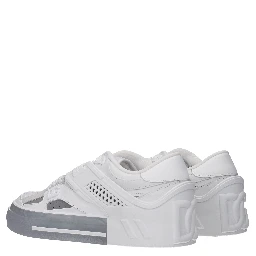 White Leather Low Top Sneakers
