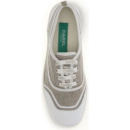 Beige Cotton Low Top Sneakers