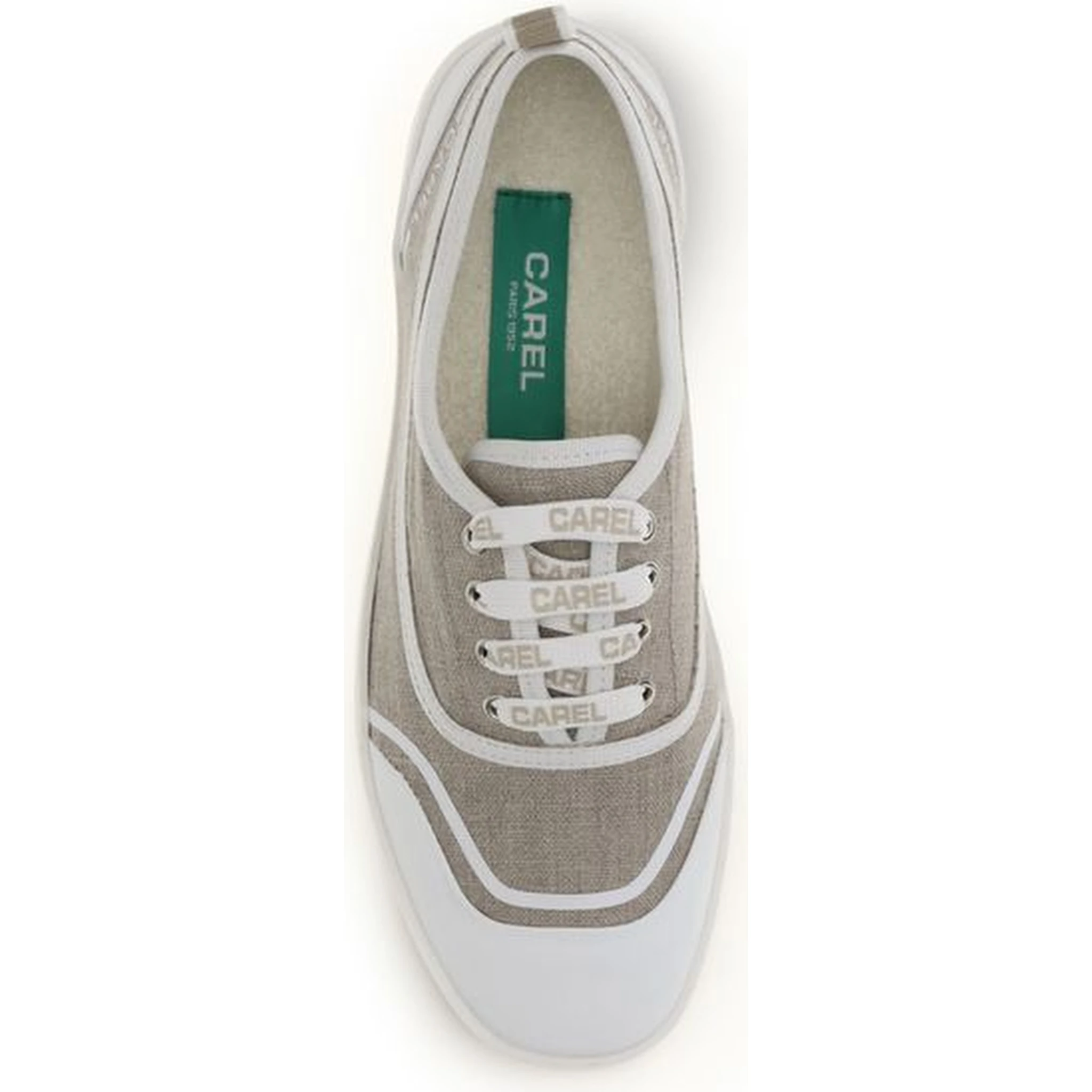 Beige Cotton Low Top Sneakers