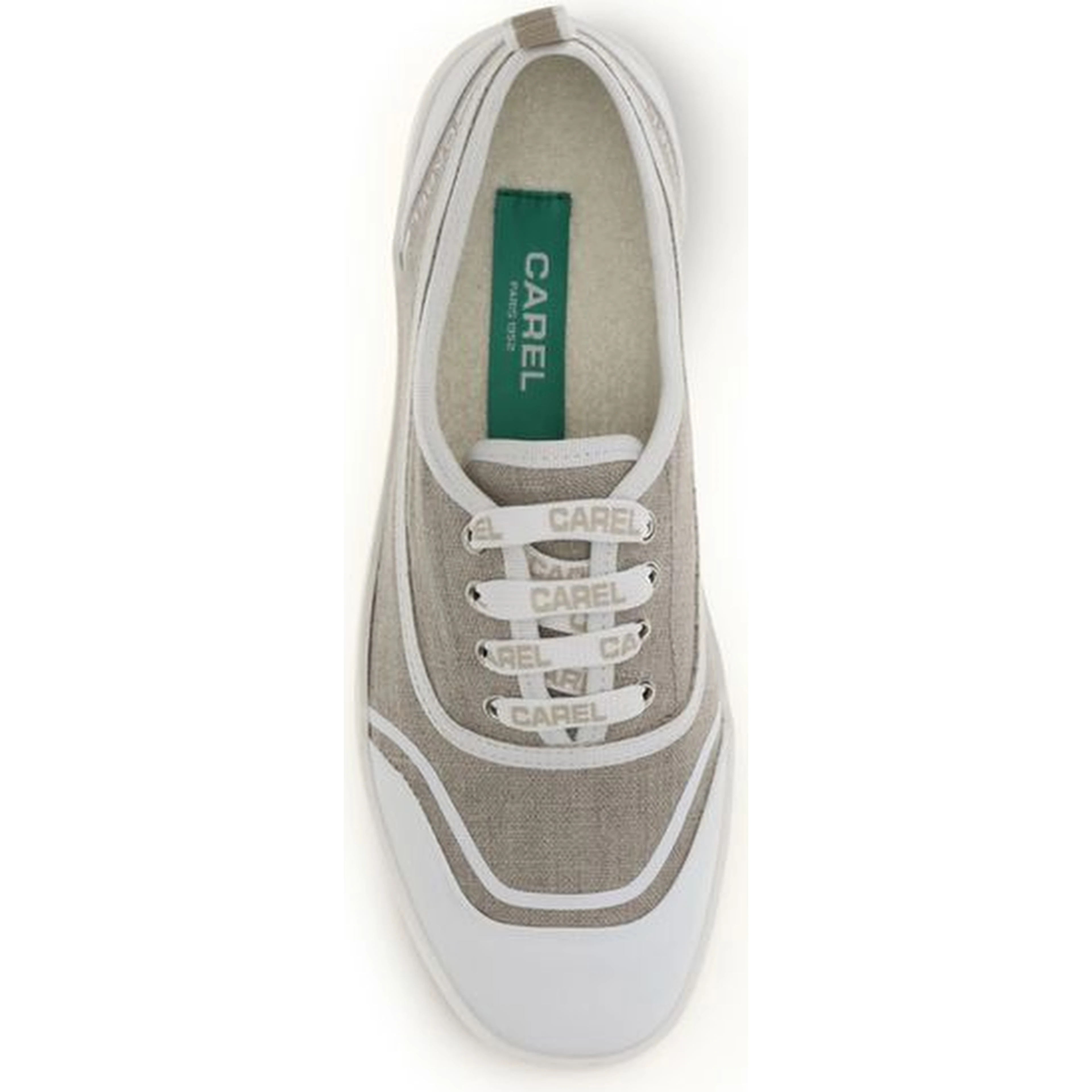 Beige Cotton Low Top Sneakers