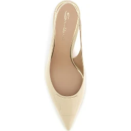 Beige Calf Leather Bos Taurus Mid Heel Pumps