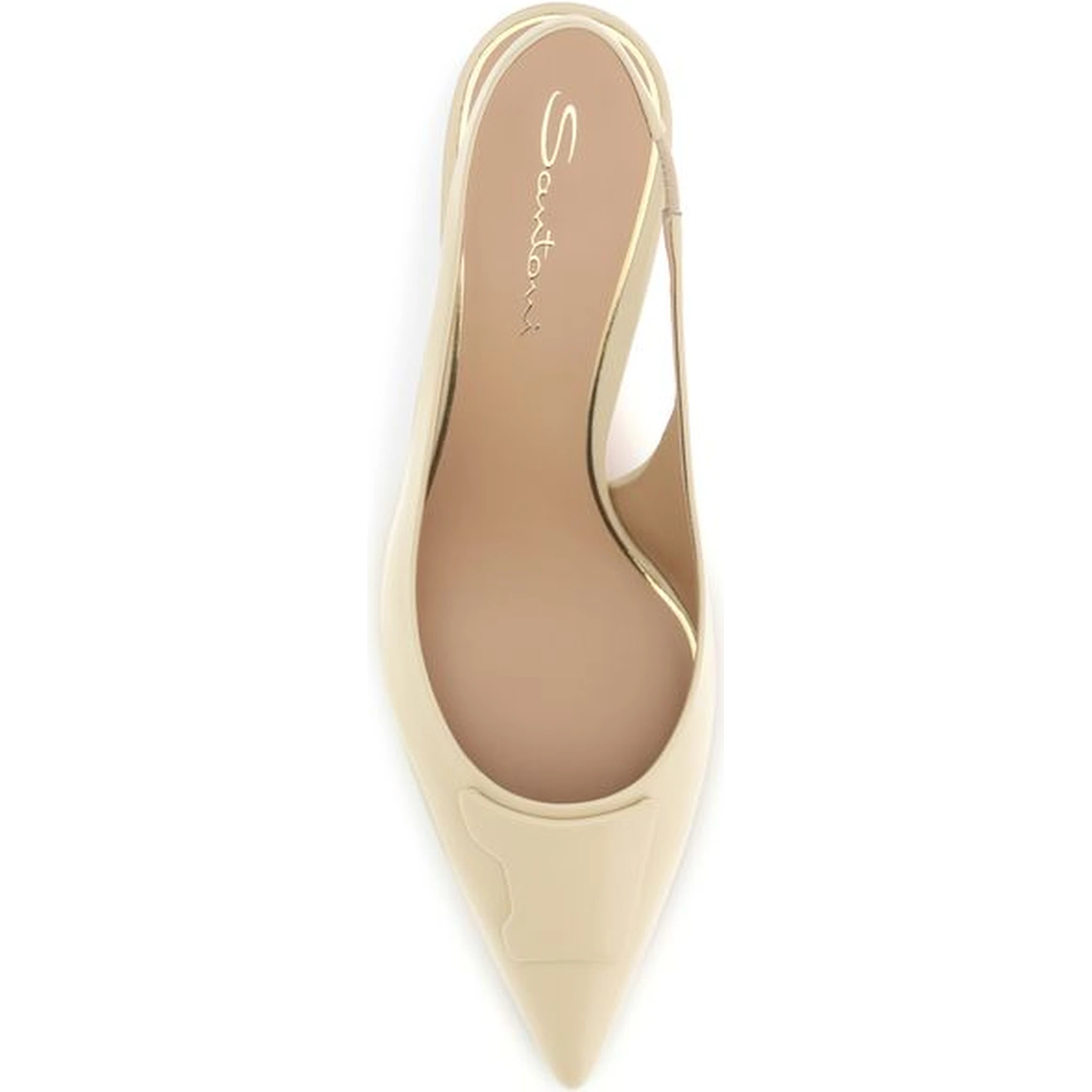 Beige Calf Leather Bos Taurus Mid Heel Pumps
