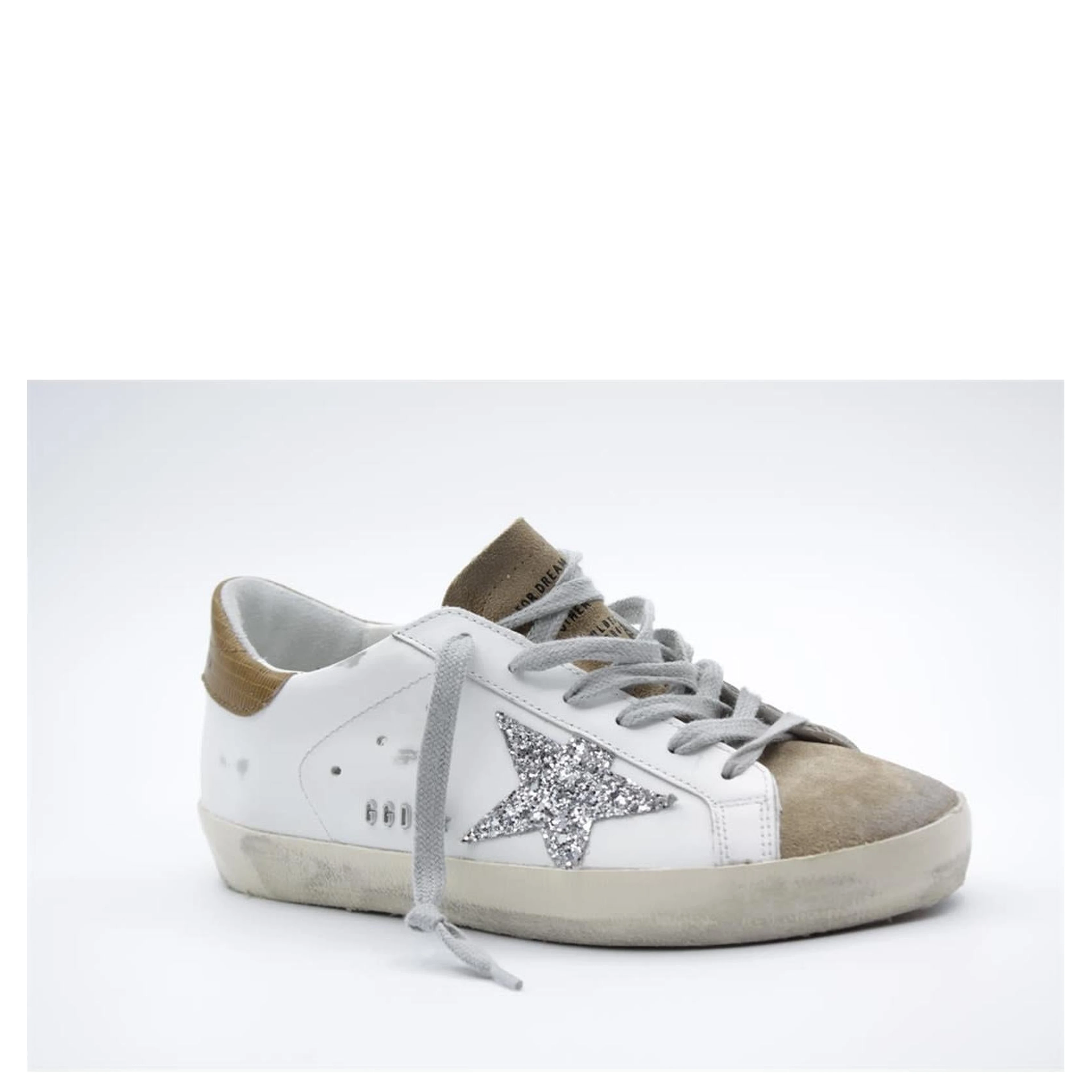 Brown Leather And Textile Low Top Sneakers
