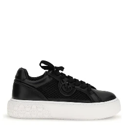 Black Calf Leather Bos Taurus Platform Sneakers