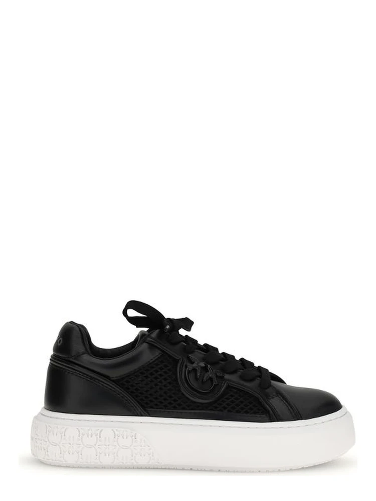 Black Calf Leather Bos Taurus Platform Sneakers
