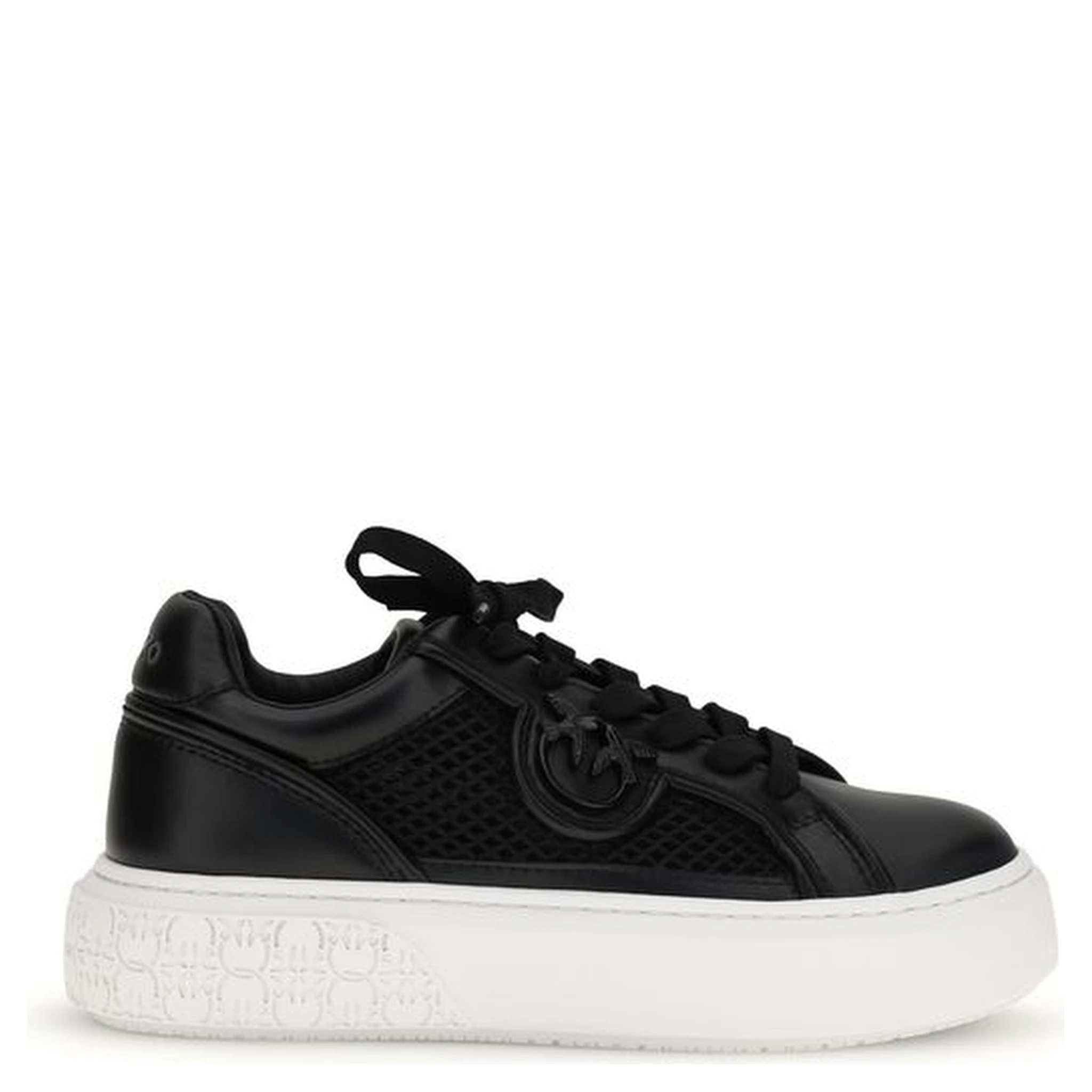 Black Calf Leather Bos Taurus Platform Sneakers