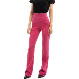 Fuchsia Polyester Flared Pants