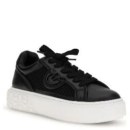 Black Calf Leather Bos Taurus Platform Sneakers