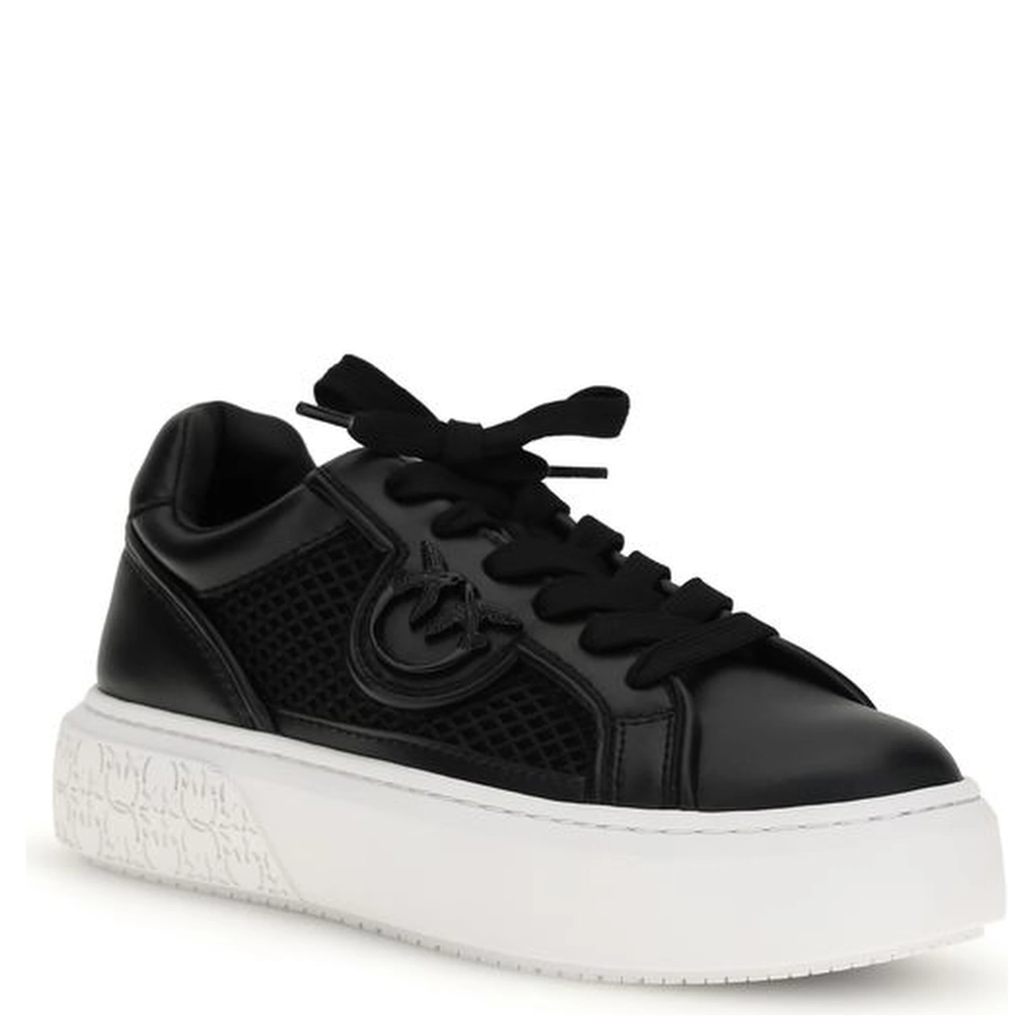 Black Calf Leather Bos Taurus Platform Sneakers