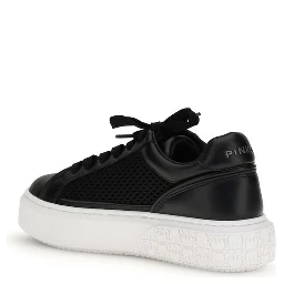 Black Calf Leather Bos Taurus Platform Sneakers