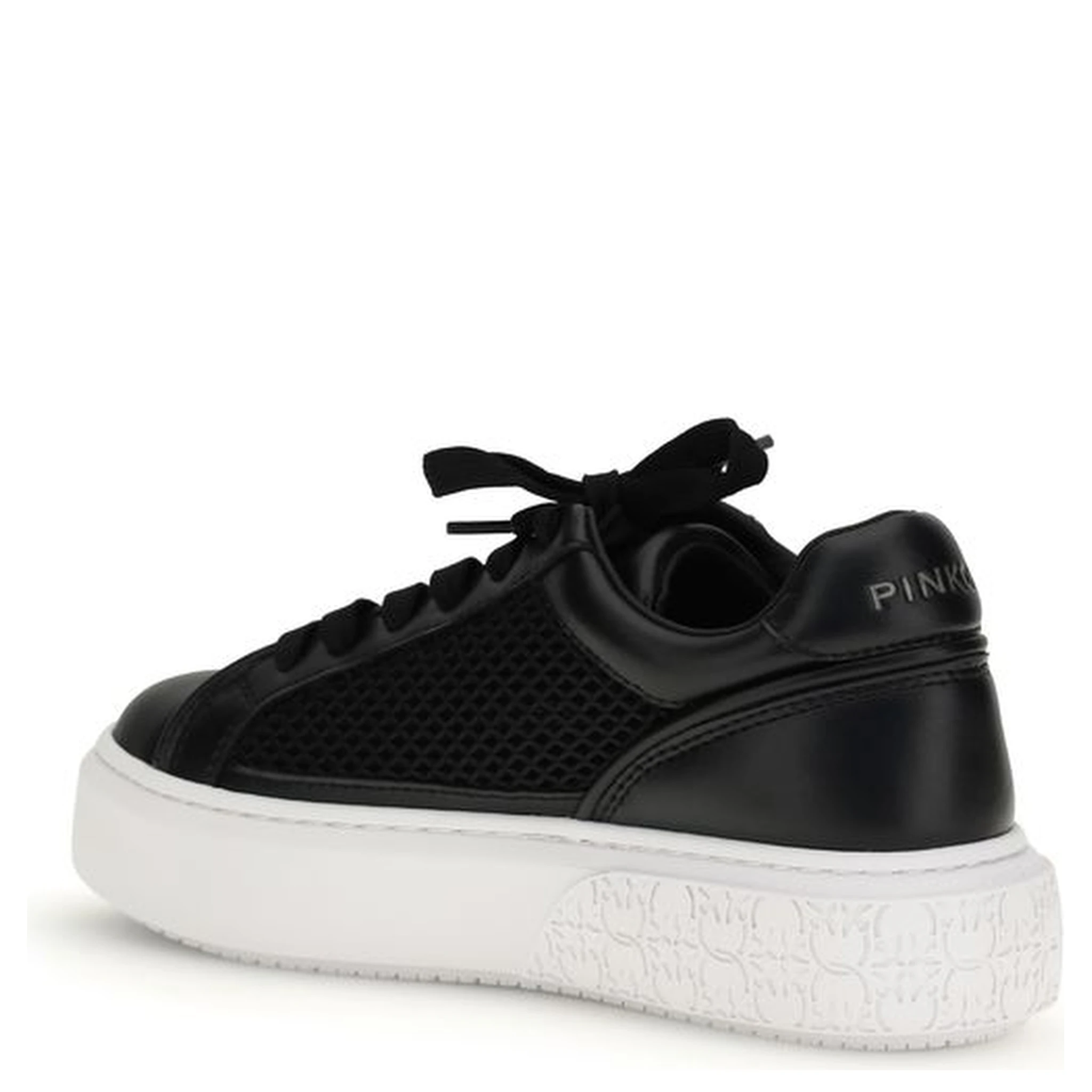 Black Calf Leather Bos Taurus Platform Sneakers