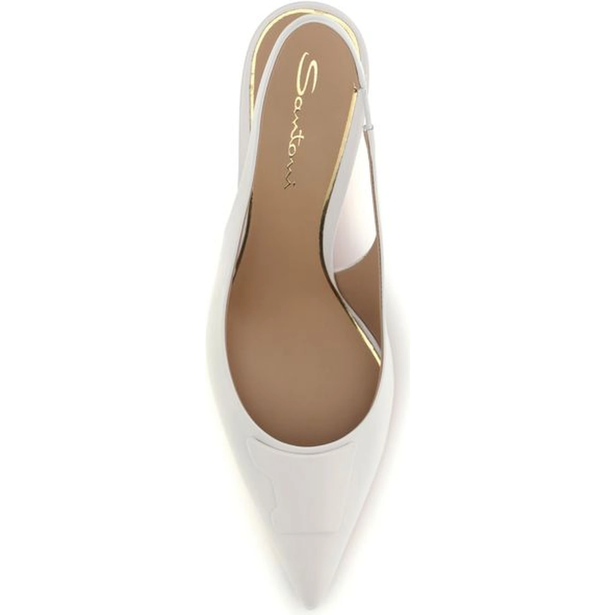White Calf Leather Bos Taurus Mid Heel Pumps