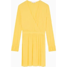 Yellow Viscose Casual Dress