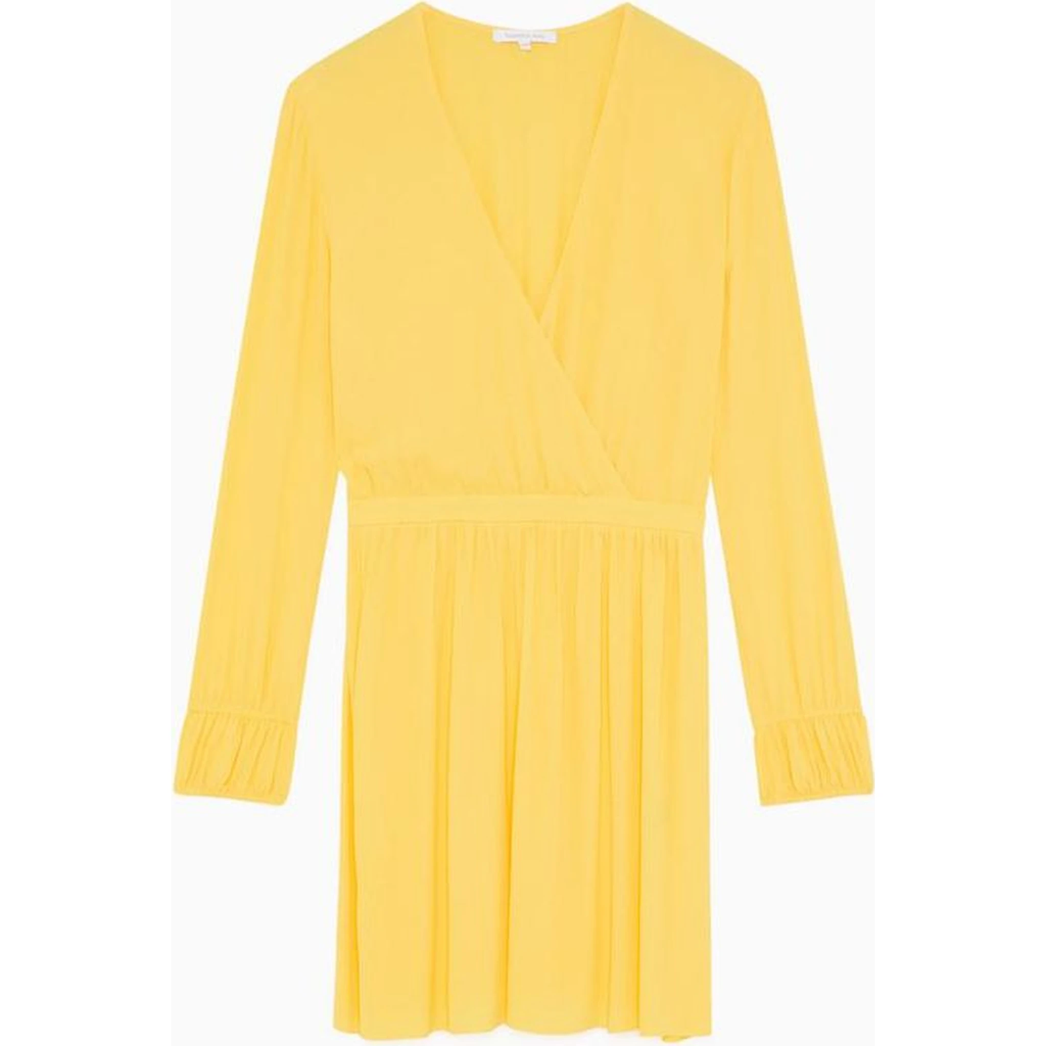 Yellow Viscose Casual Dress