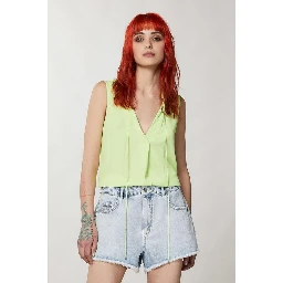 Yellow Viscose Short And Mini Shorts