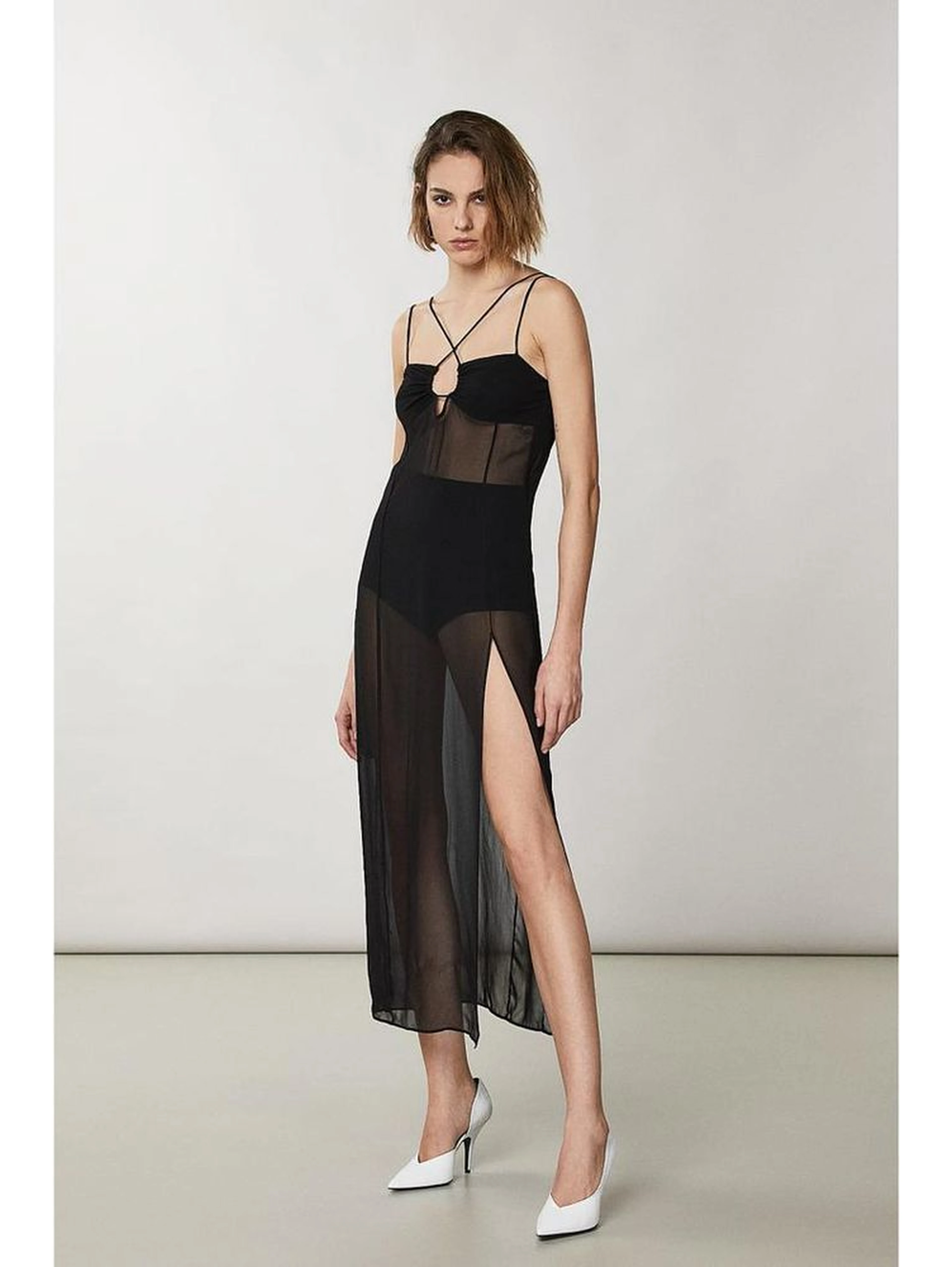 Black Viscose Casual Dress