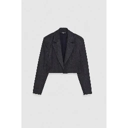 Navy Blue Cotton Blazer