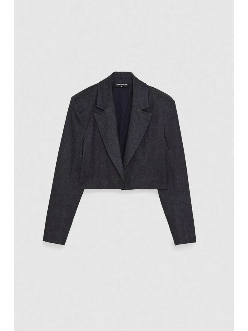 Navy Blue Cotton Blazer