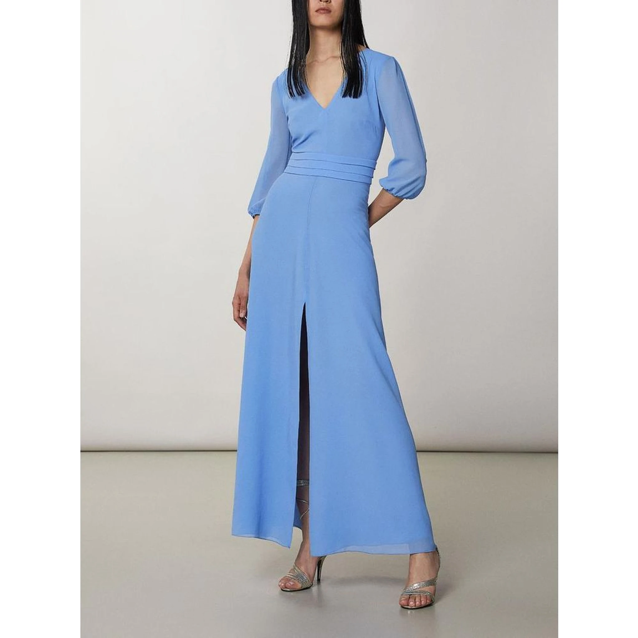 Blue Polyester Casual Dress