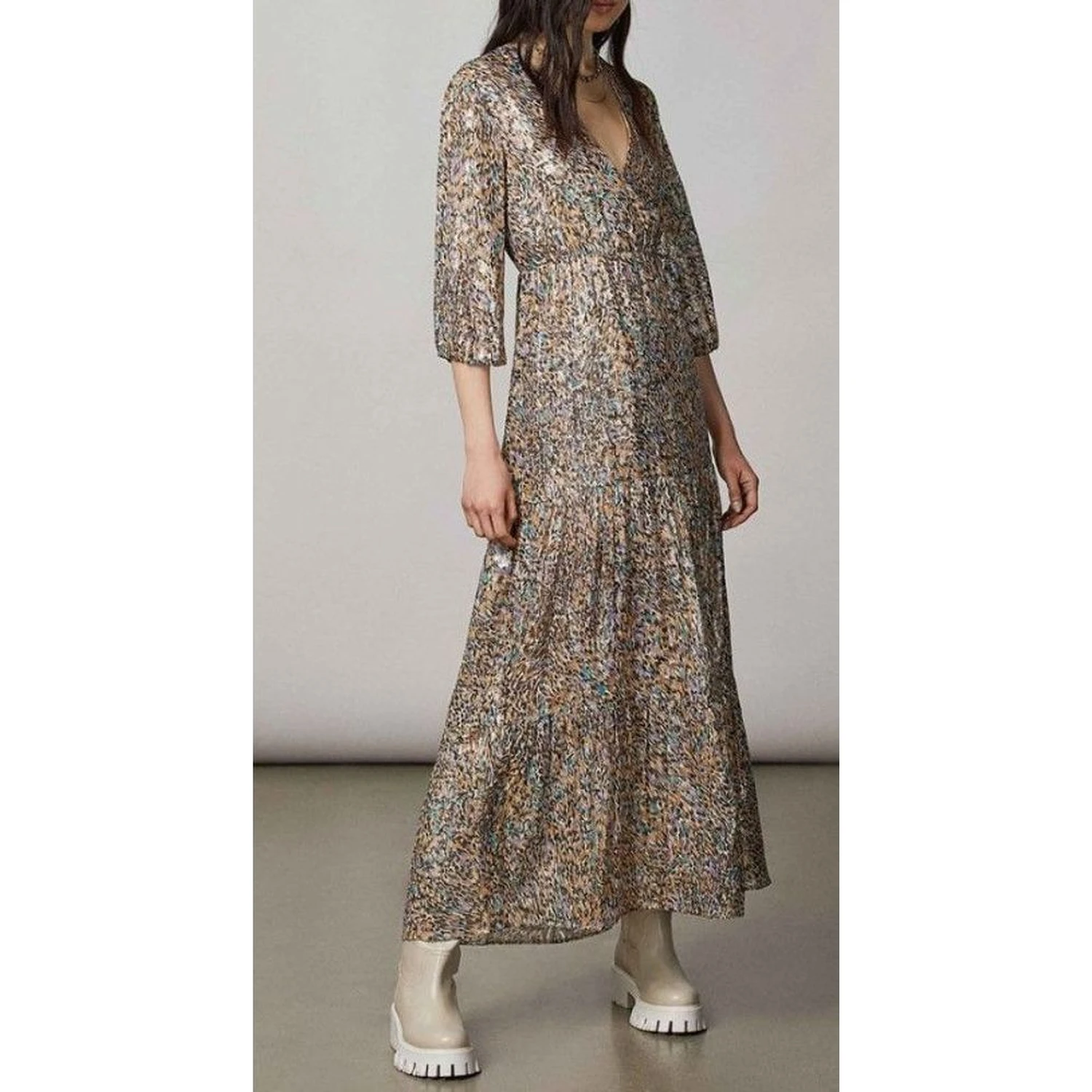 Gold Silk Casual Dress
