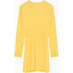 Yellow Viscose Casual Dress