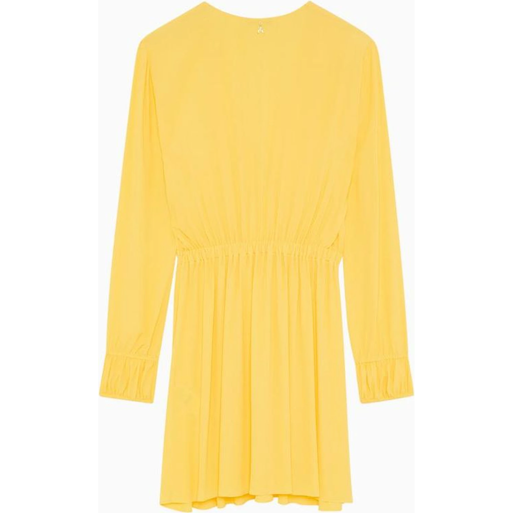 Yellow Viscose Casual Dress