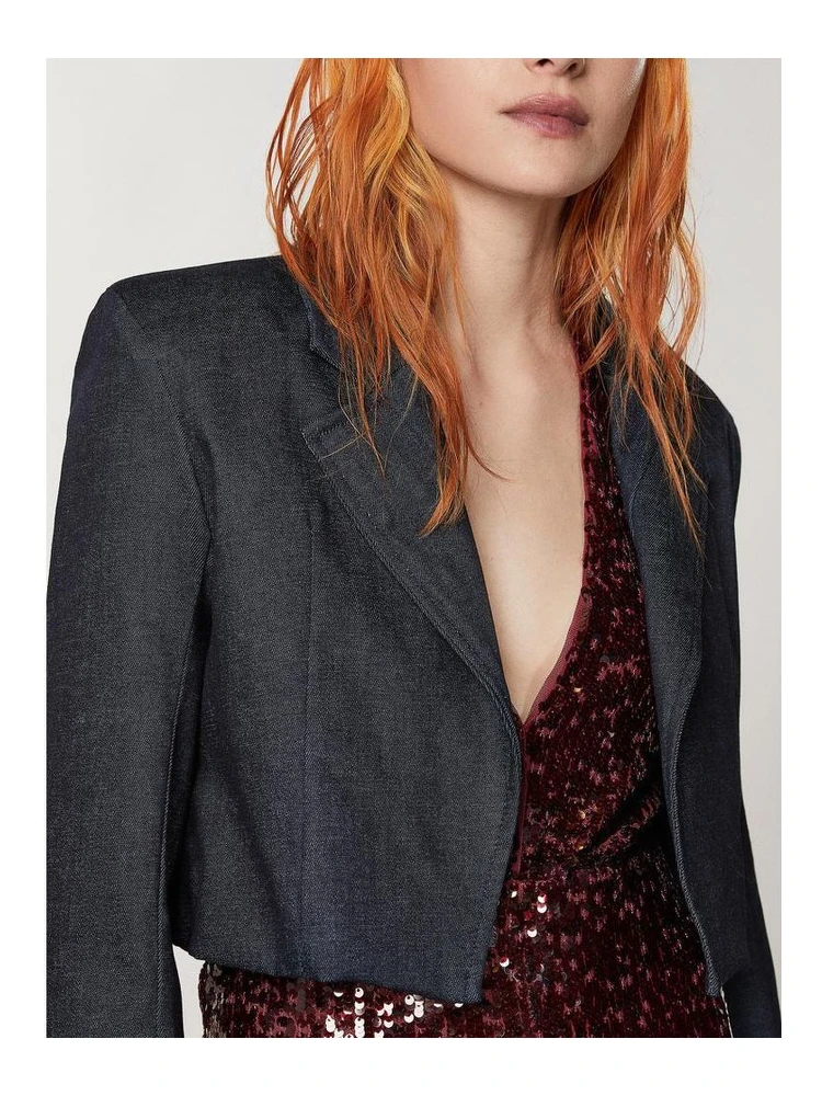 Navy Blue Cotton Blazer alternative