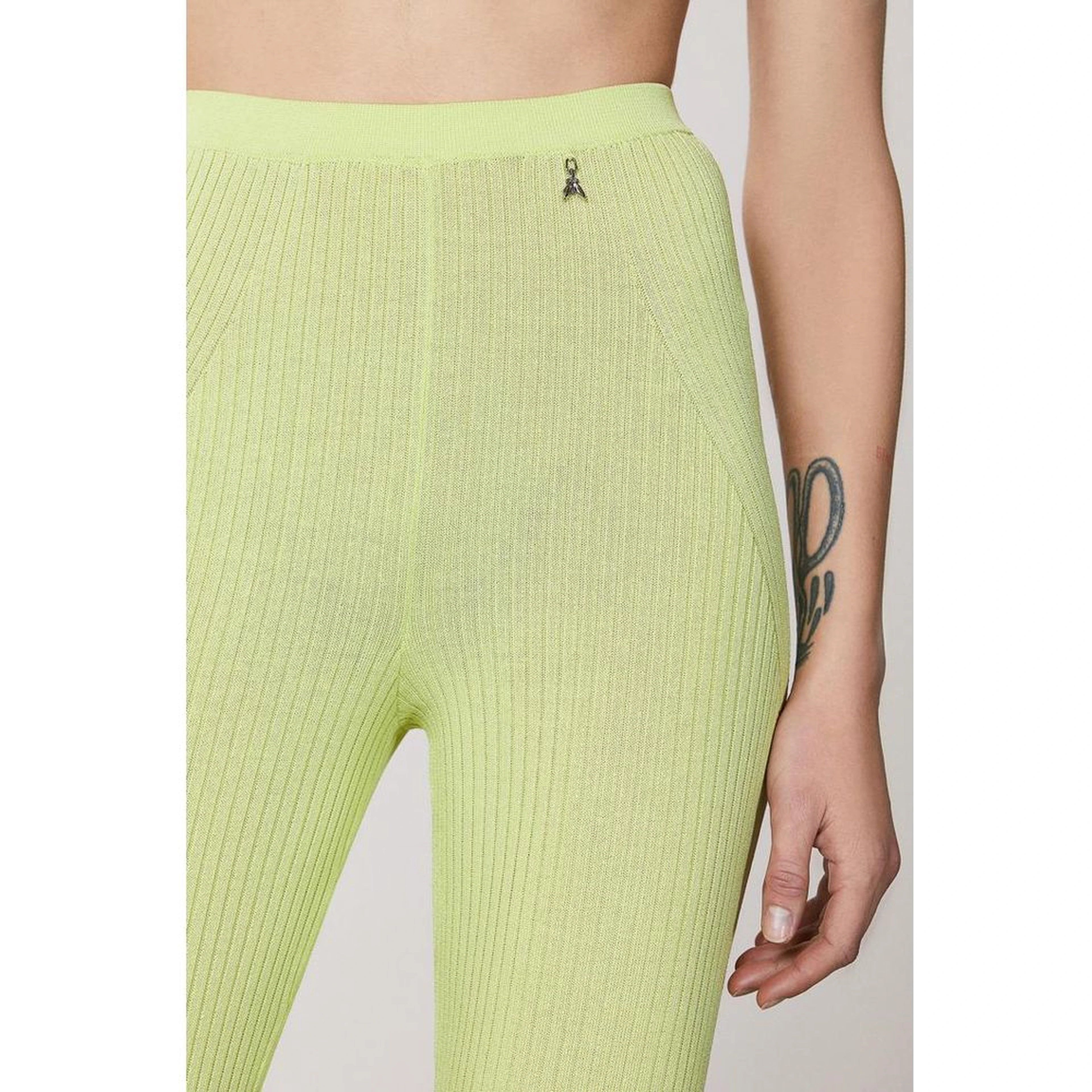 Yellow Viscose Casual Pants