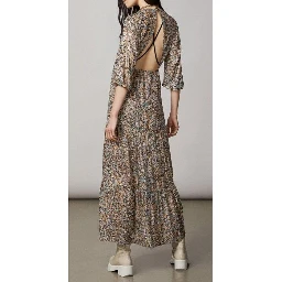 Gold Silk Casual Dress