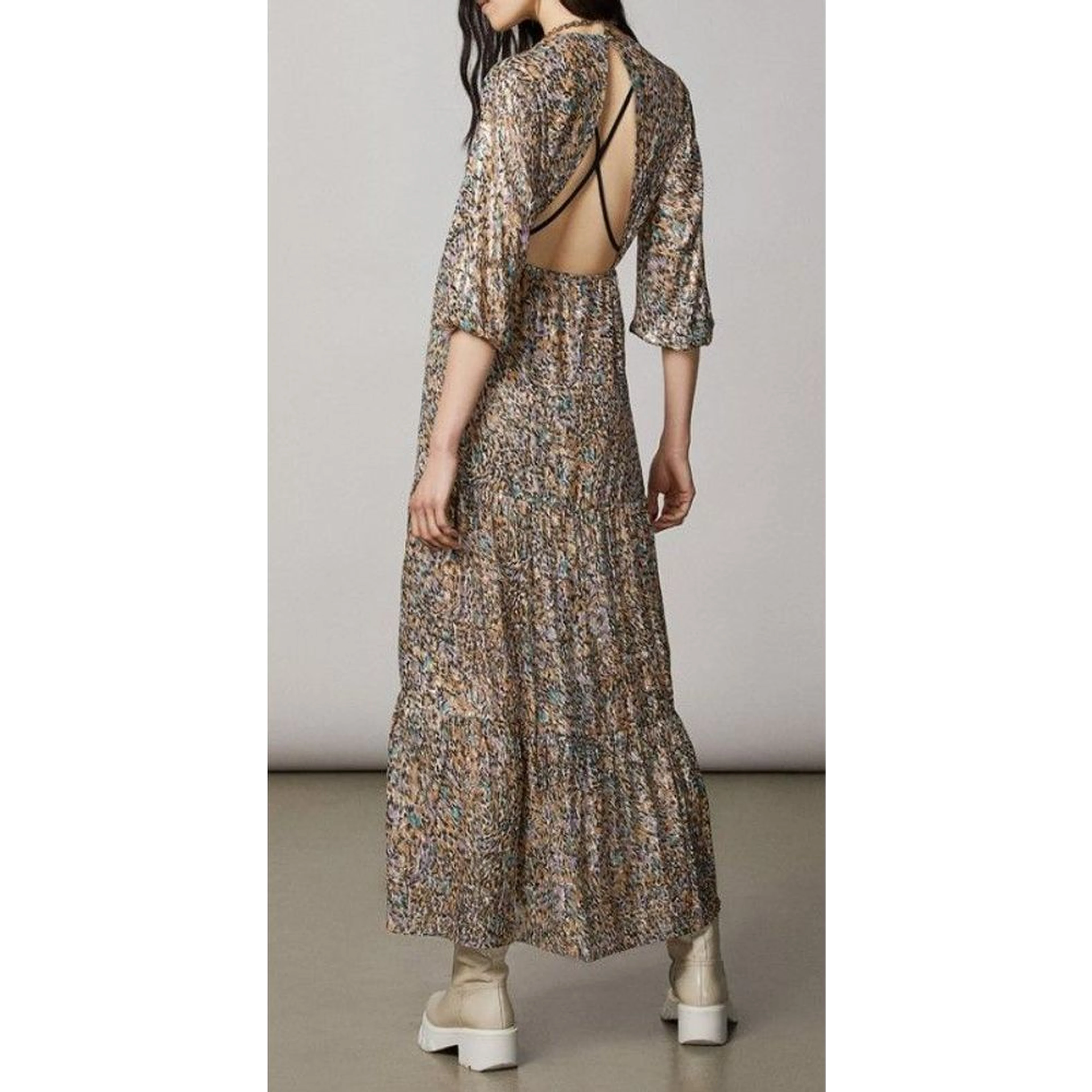 Gold Silk Casual Dress