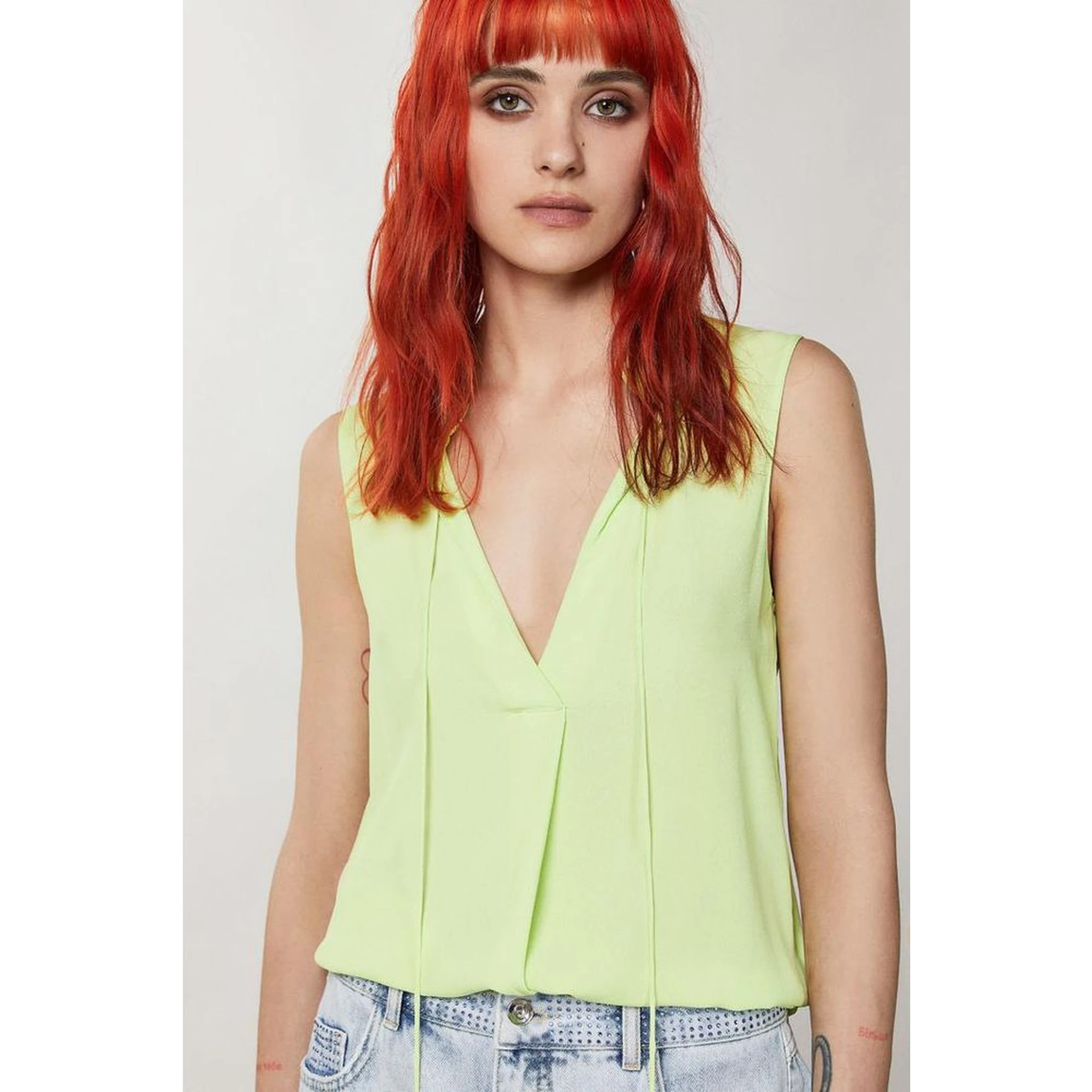 Yellow Viscose Short And Mini Shorts