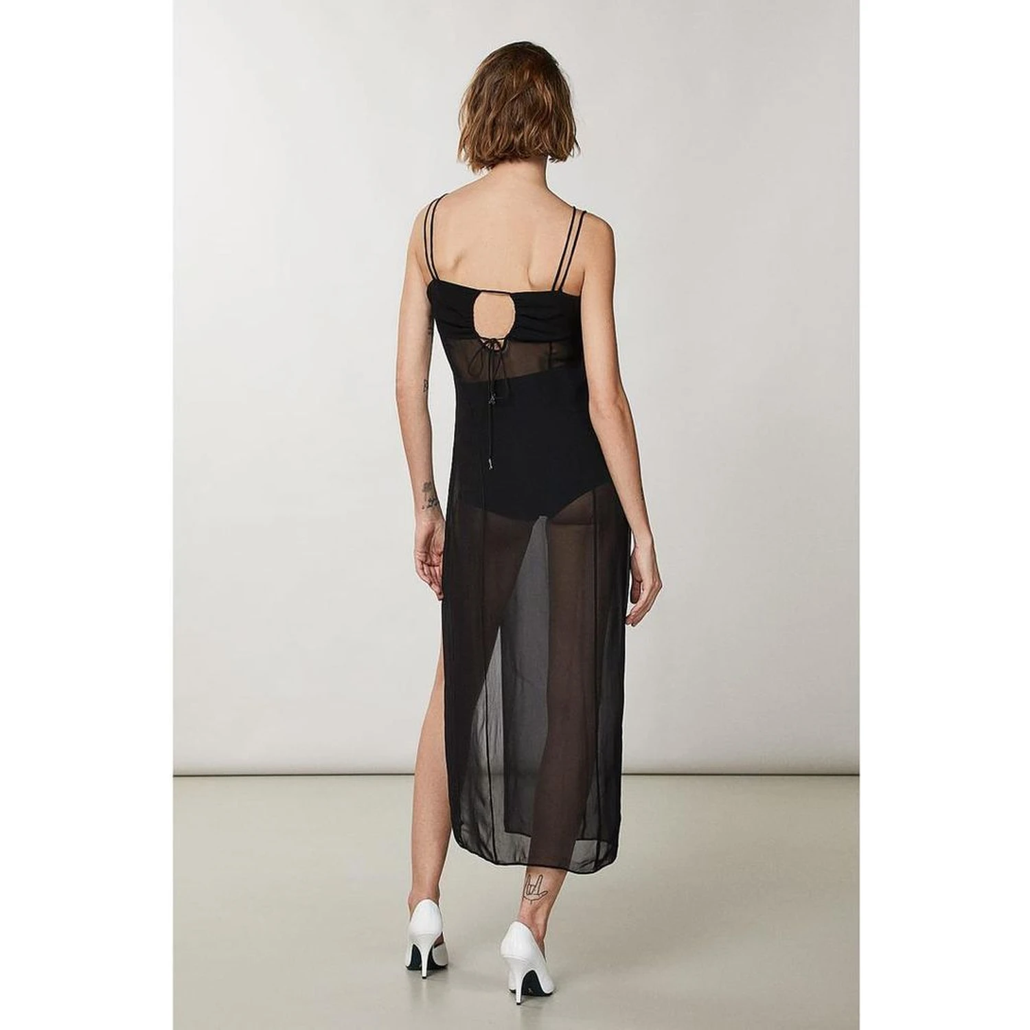 Black Viscose Casual Dress