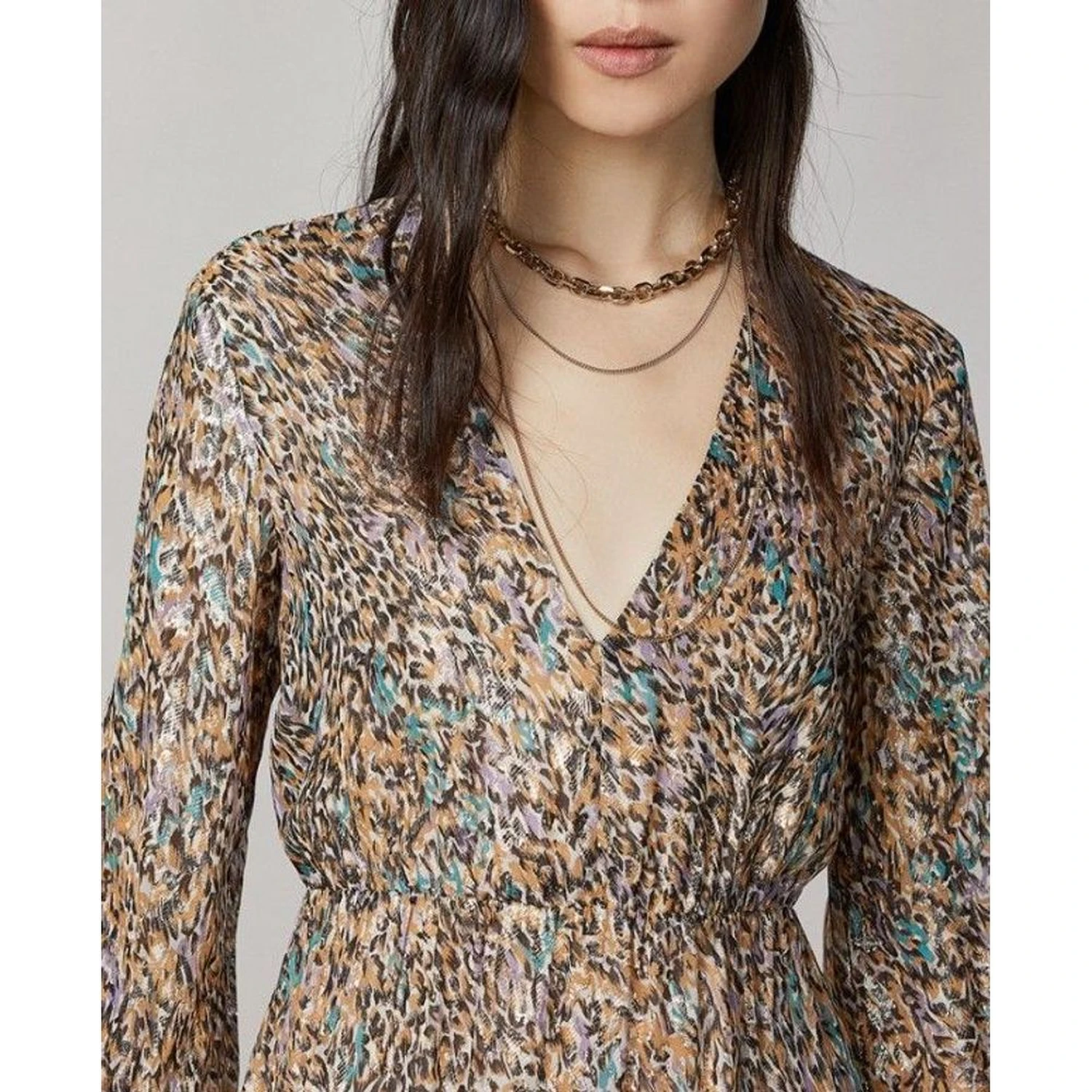 Gold Silk Casual Dress
