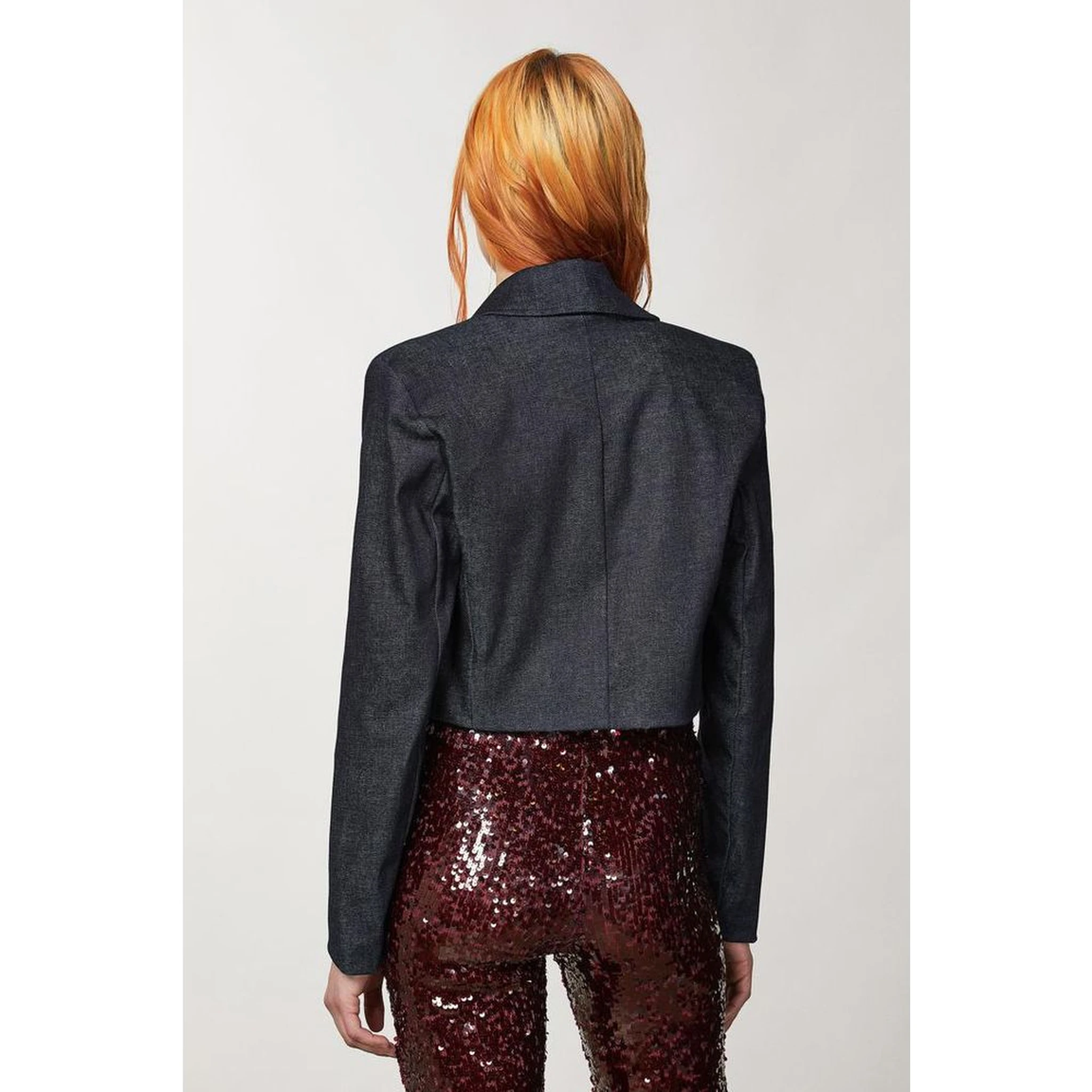 Navy Blue Cotton Blazer