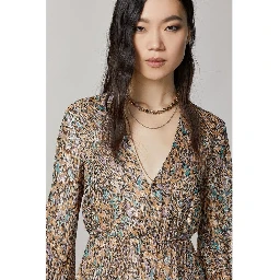 Gold Silk Casual Dress