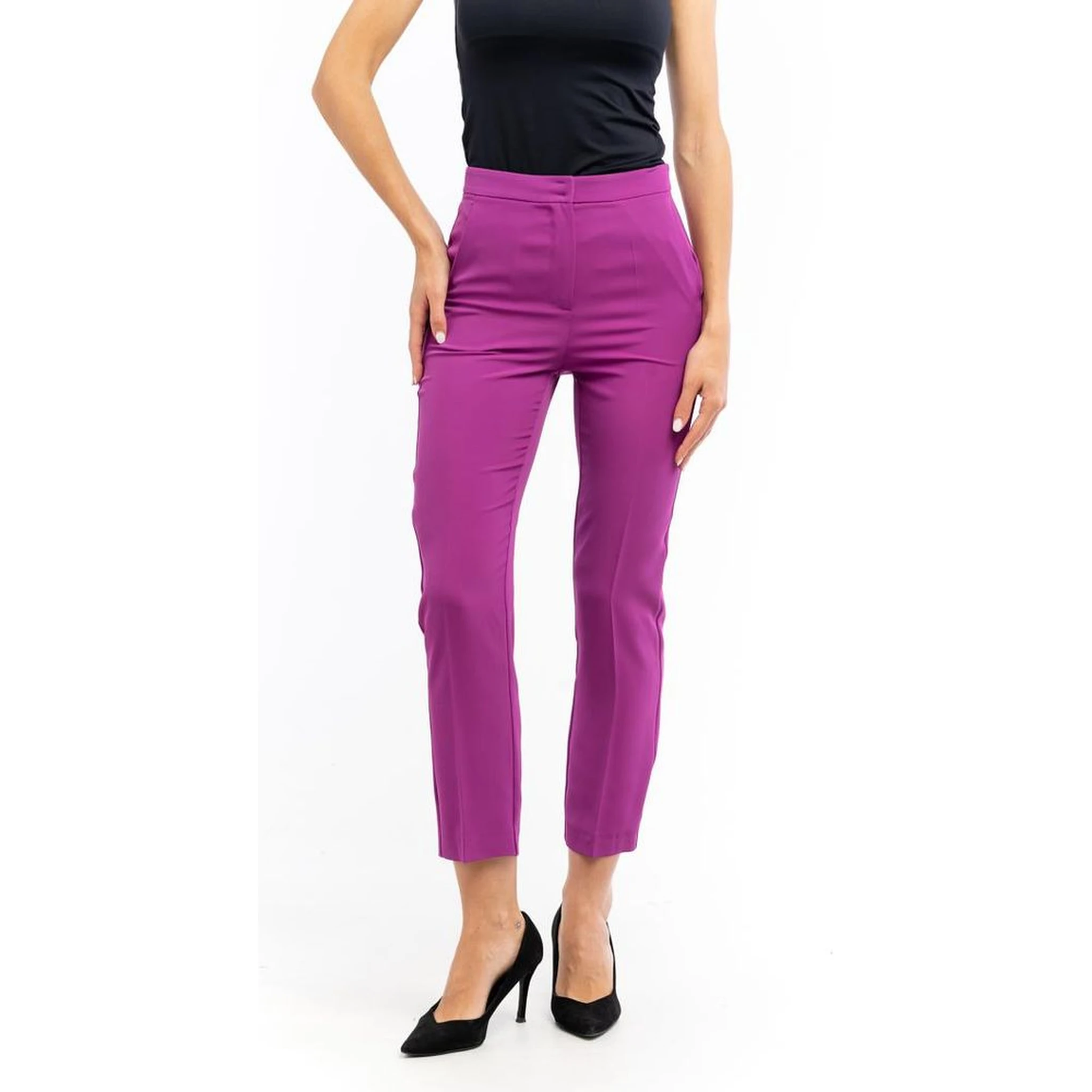 Purple Polyester Pants