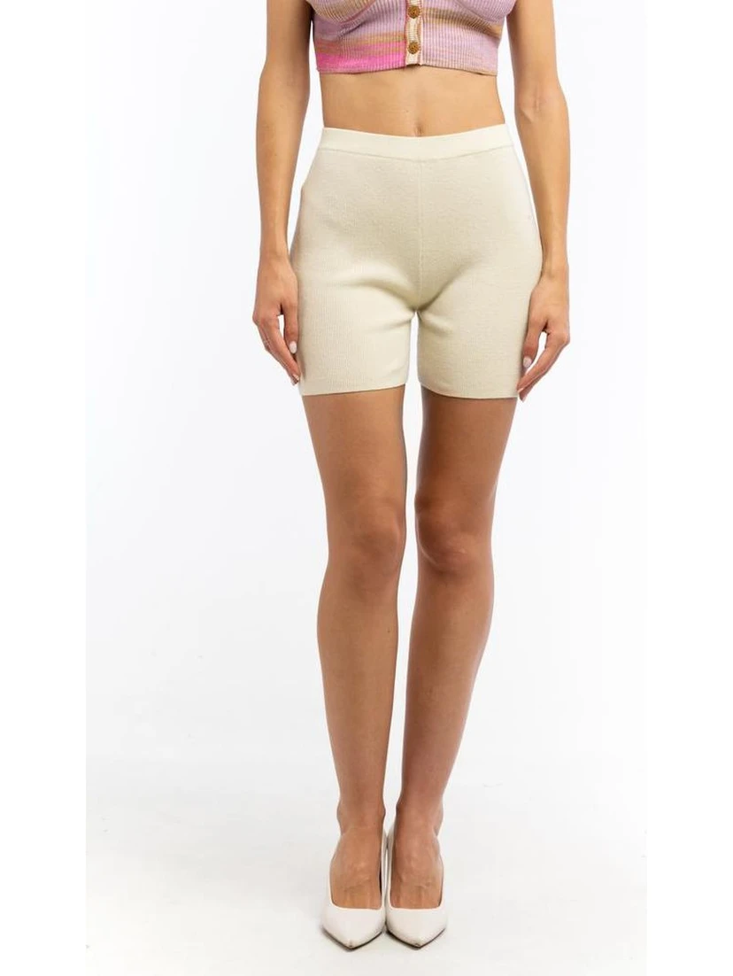Beige Nylon Short And Mini Shorts