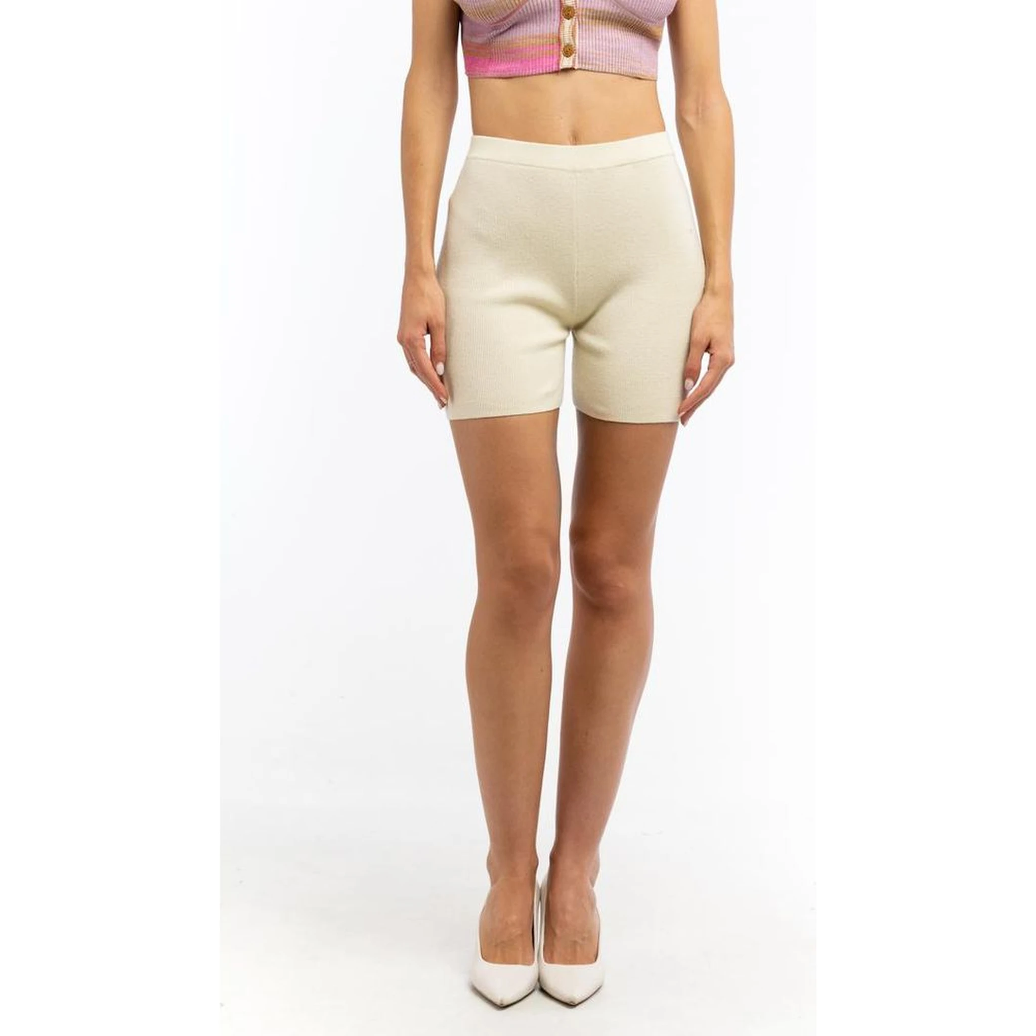 Beige Nylon Short And Mini Shorts