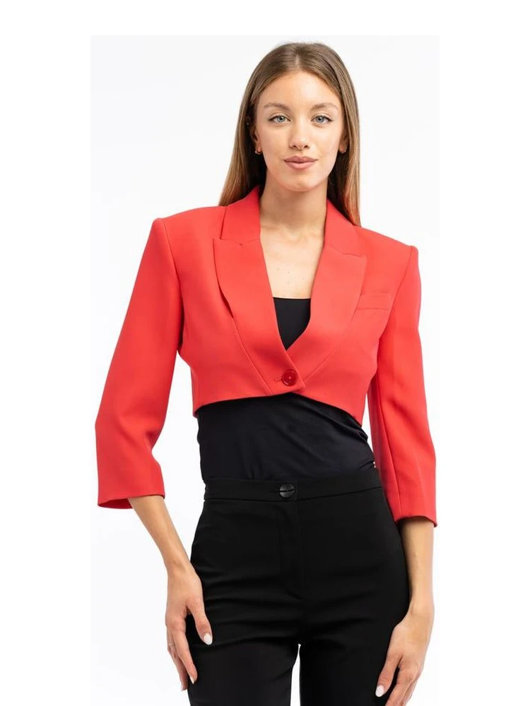 Red Polyester Blazer