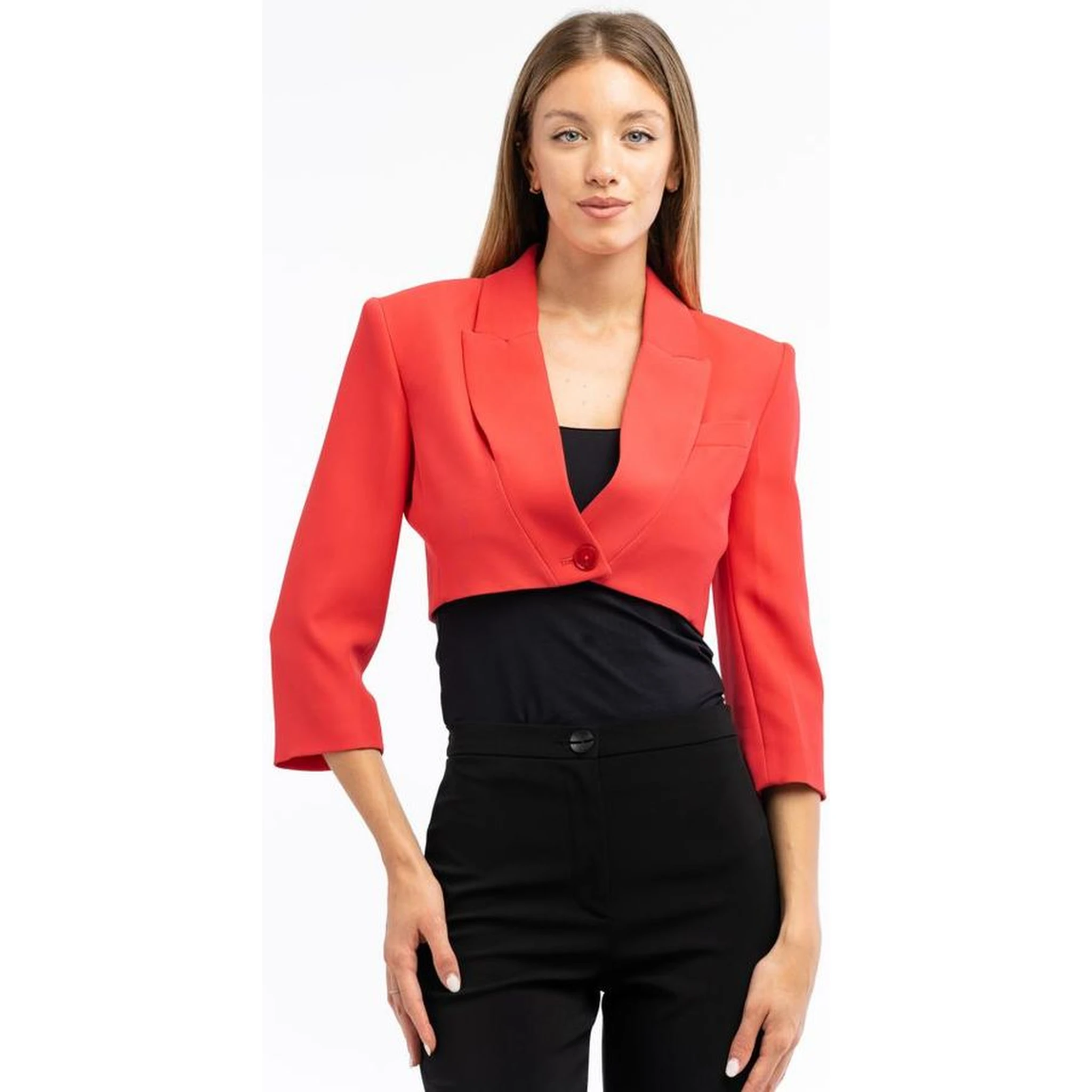 Red Polyester Blazer