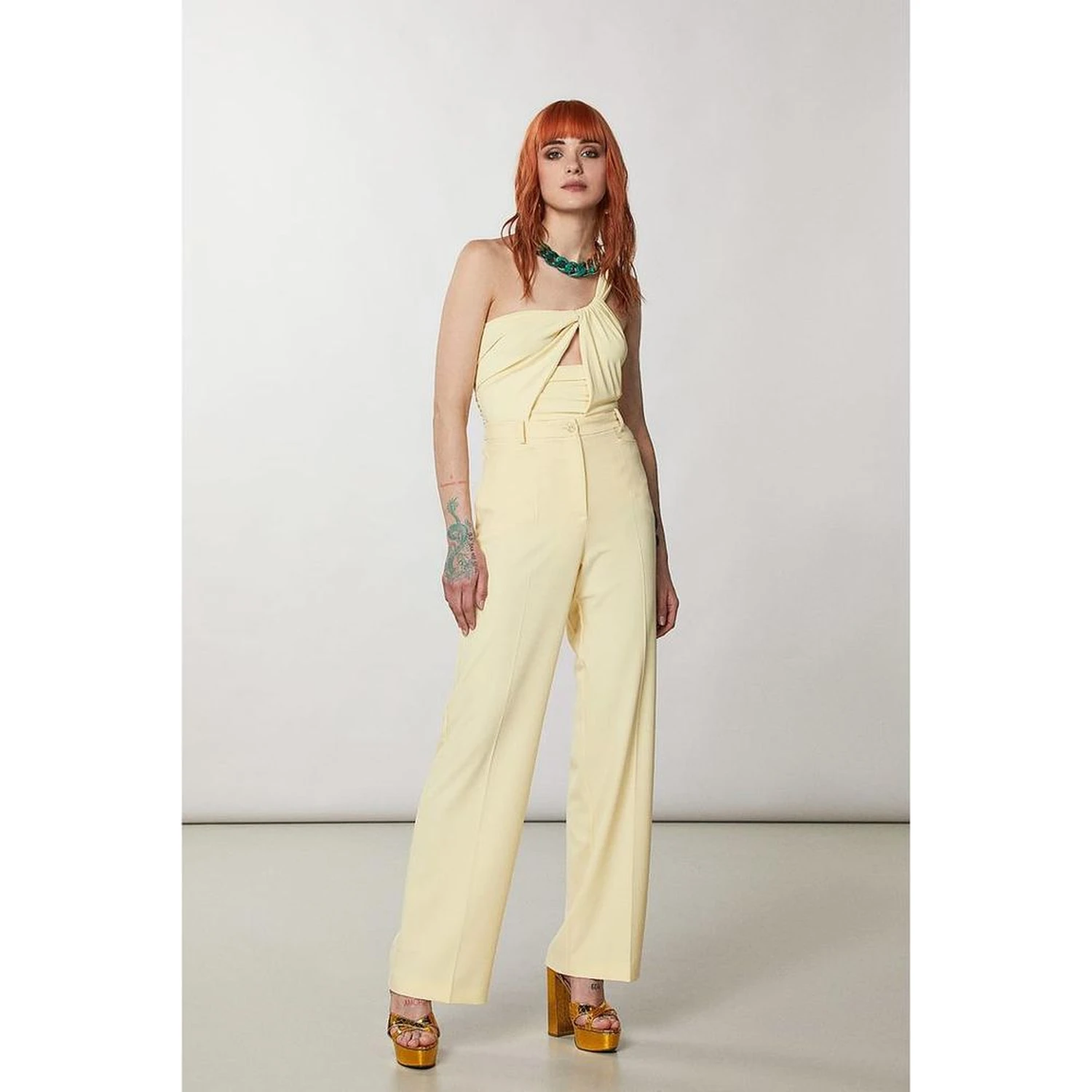 Yellow Acetate Tank Tops