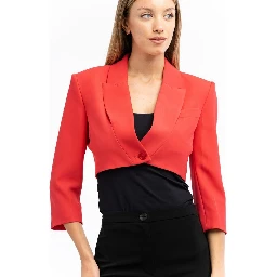 Red Polyester Blazer