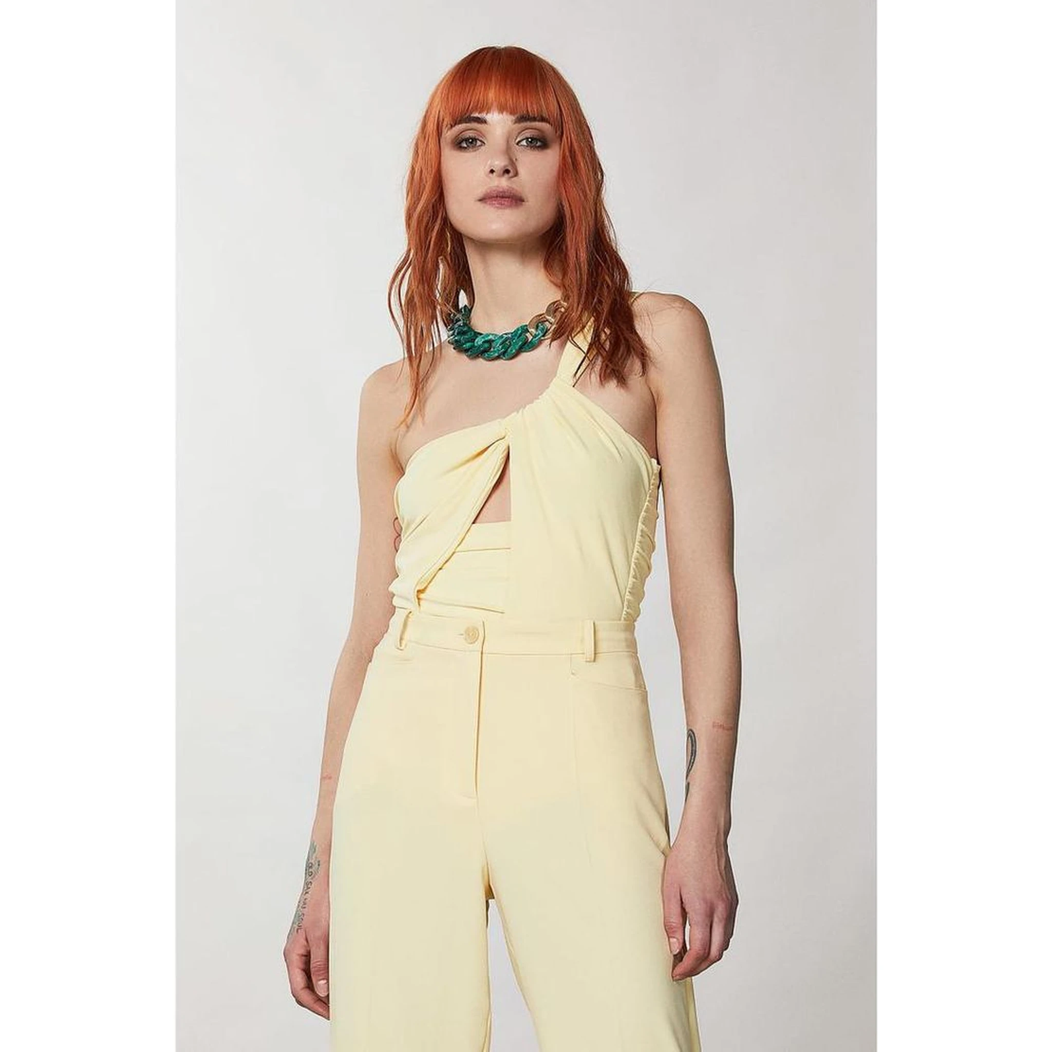 Yellow Acetate Tank Tops