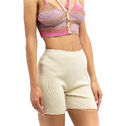 Beige Nylon Short And Mini Shorts