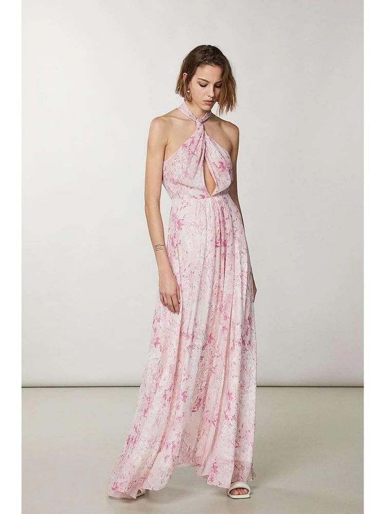 Pink Viscose Casual Dress