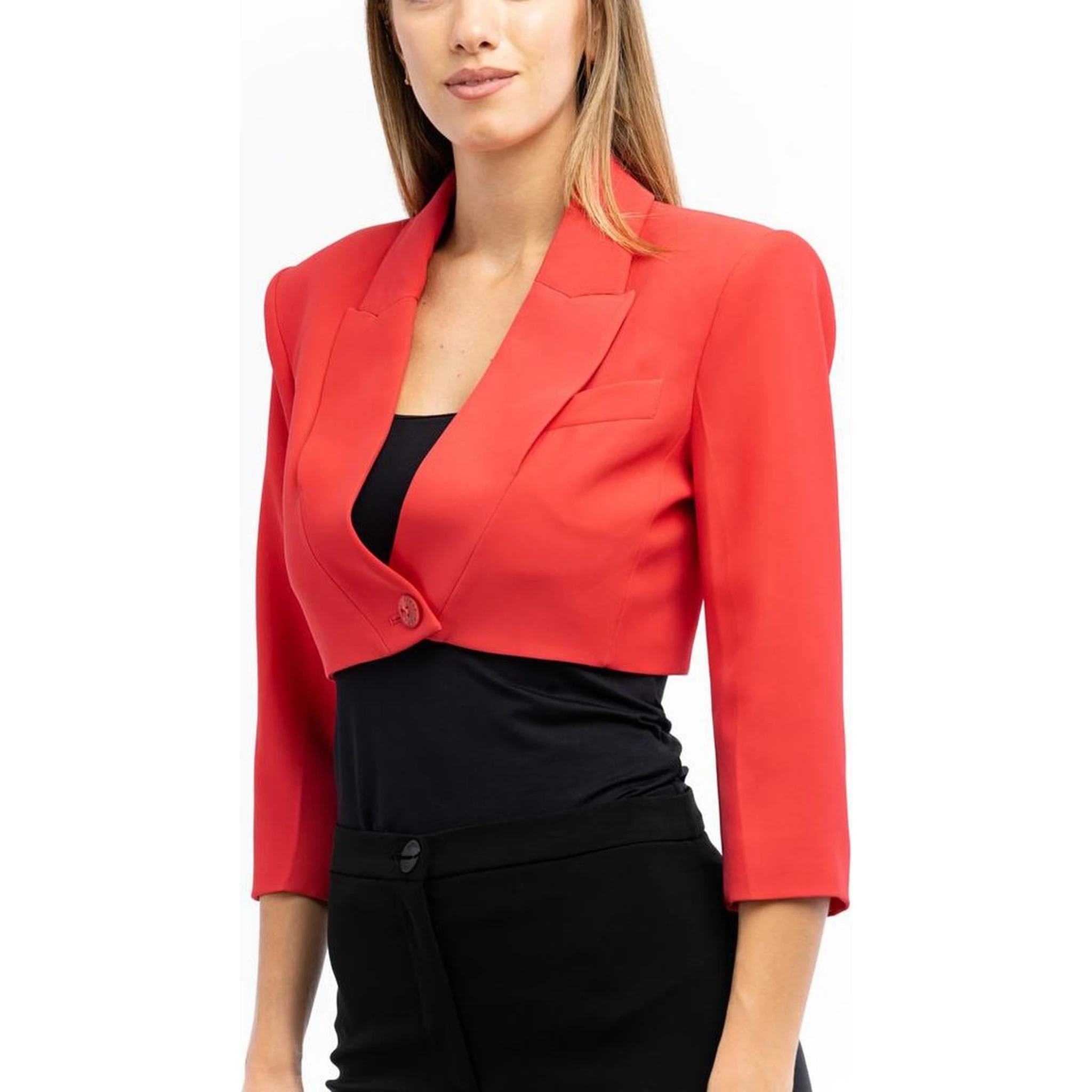 Red Polyester Blazer